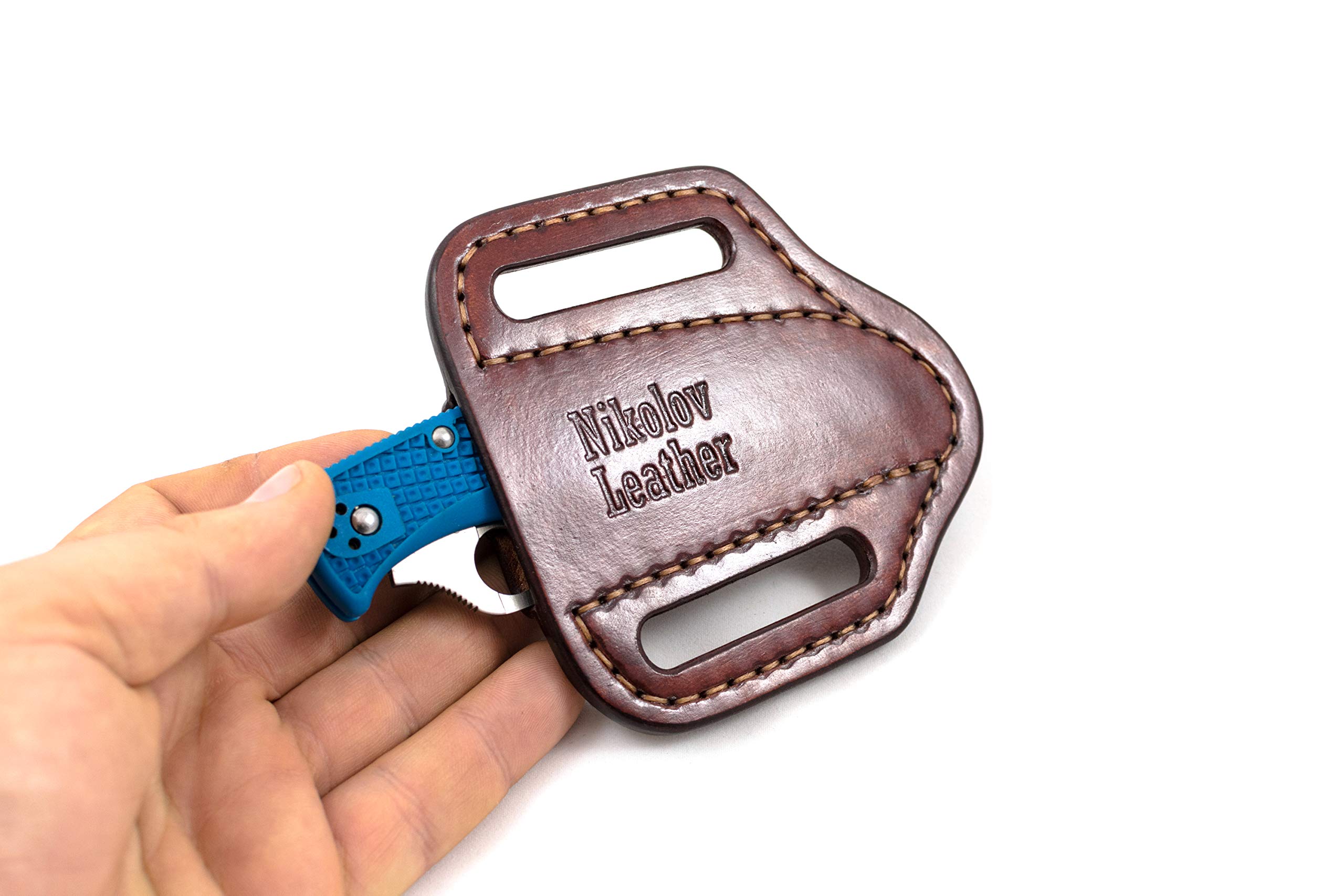 Premium Leather Sheath for Spyderco Endura 4 Folding Knife - Handcrafted Pancake Style EDC Knife Case - Perfect for Outdoor, Camping & Everyday Carry (EDC)