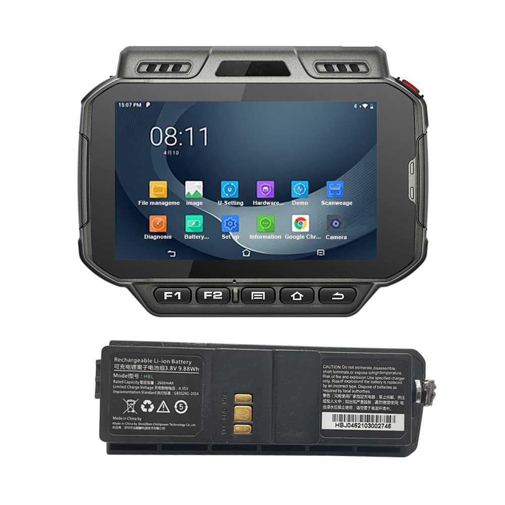 Rugged Android Wearable PDA - 3+32GB MTK8768, BT5.0, 4G, WiFi, GPS, 8MP Camera, IP65 Waterproof, 4