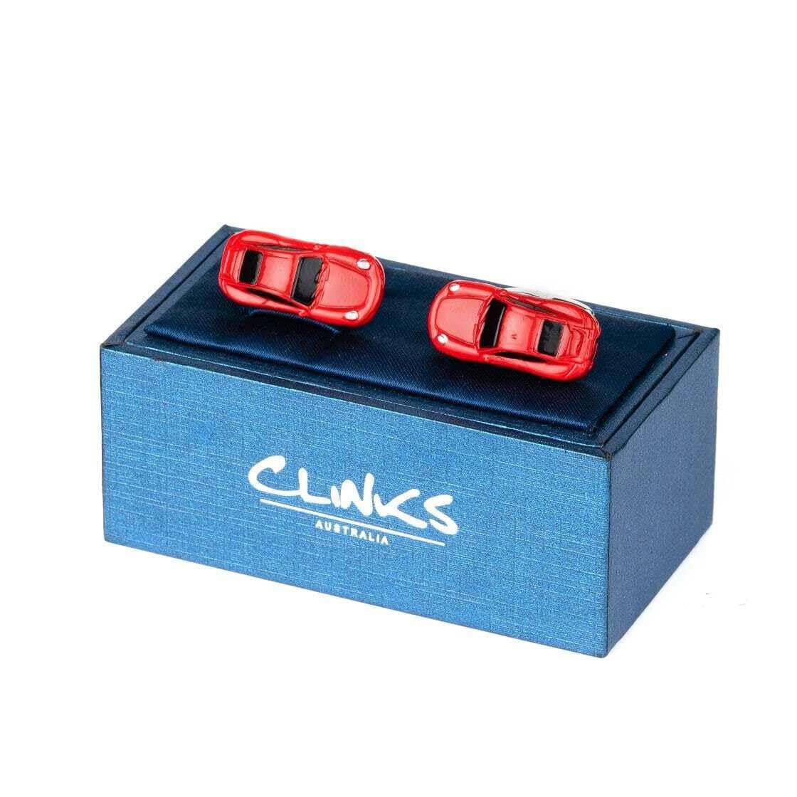 Luxury Red Porsche 911 Car Cufflinks for Men - Elegant Dress Accessories for Weddings, Business Meetings & Formal Events