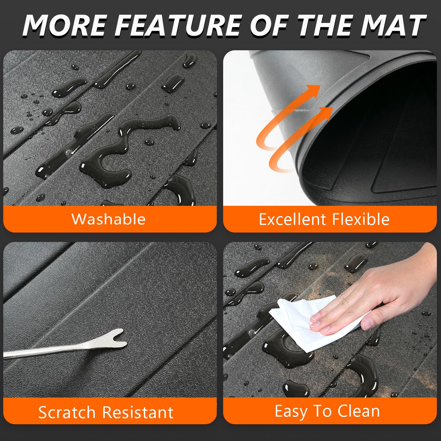 5.5FT TPE Truck Bed Liner Mat for 2015-2025 Ford F150 | Waterproof, Durable & Anti-Slip | Perfect for Hauling, Camping & Outdoor Adventures | Replacement Bed Mat Accessories (3-Fold Design)