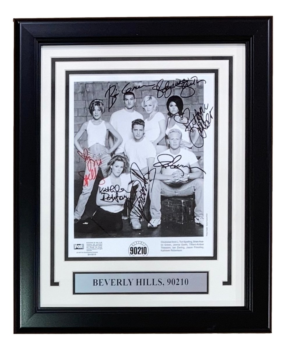 Beverly Hills 90210 Cast Signed Framed 8x10 Photo - Authentic JSA Certified Autograph XX76386 - Perfect for TV Show Memorabilia Collectors & Home Decor