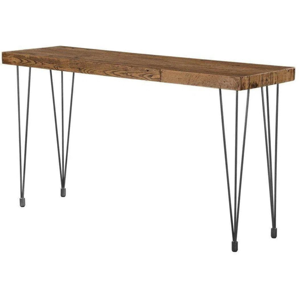 67 Inch Solid Wood Console Table - Rustic Industrial Style Entryway Sofa Table for Hallway, Living Room & Bedroom Decor