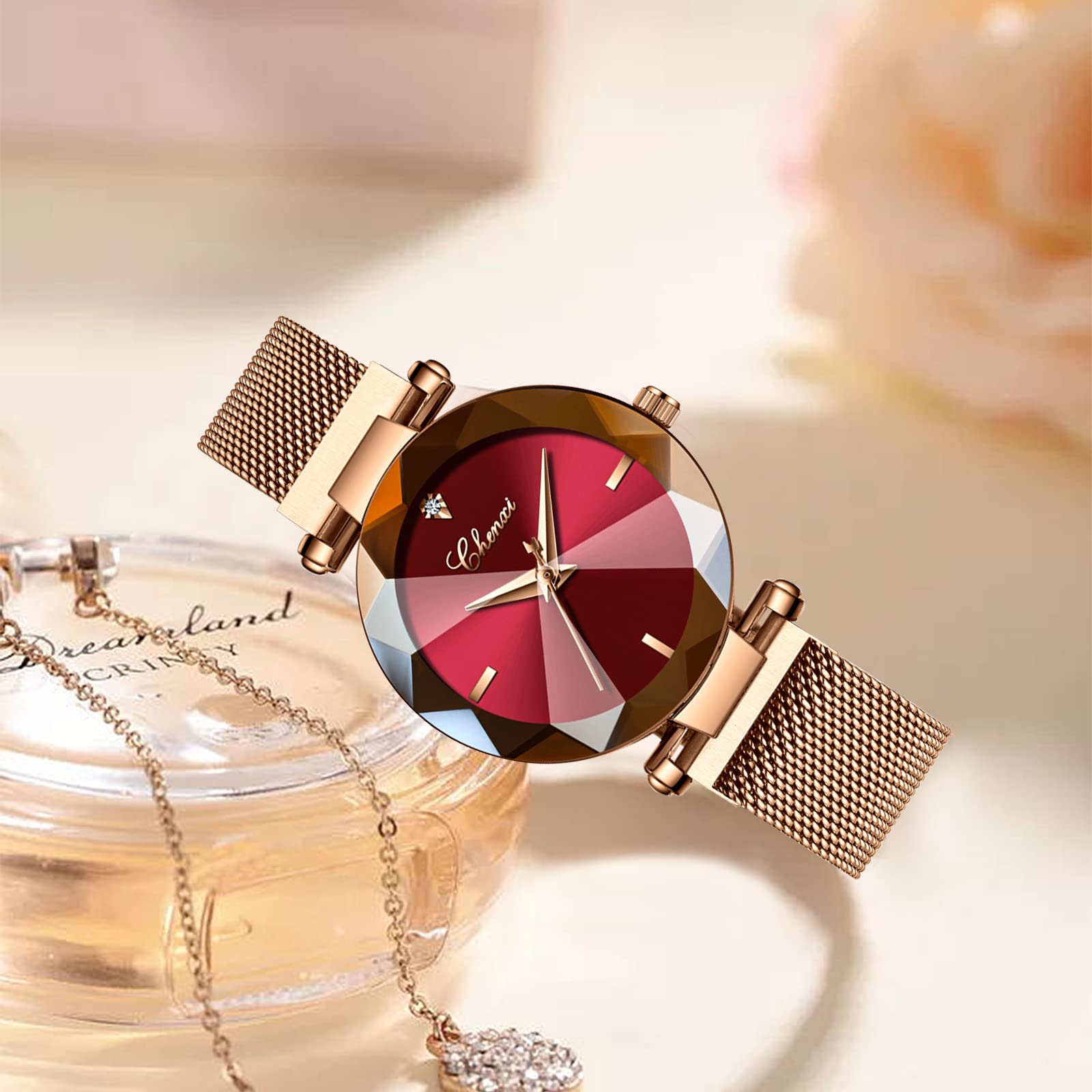 Luxury Women's Watches Analog Quartz Watch with Mesh Bracelet - Waterproof Ladies Wristwatch for Business, Party & Everyday Wear