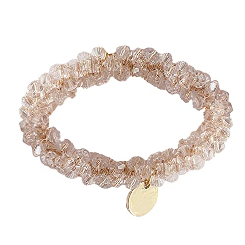 Simayixx 2-in-1 Crystal Hair Ties & Bracelet Scrunchies - Elastic Hair Bands for Women, Ponytail Holders, Braid Accessories | Perfect for Workouts, Office, Wedding & Everyday Use