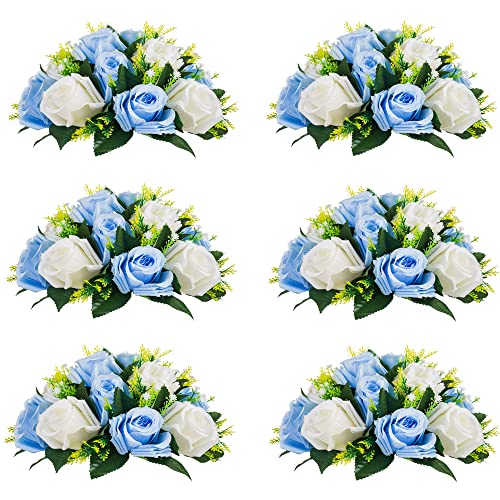 E. Blue & White