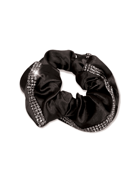 Equetech Satin Deluxe Crystal Hair Scrunchie - Elegant Hair Accessory for Women & Girls | Perfect for Parties, Weddings & Everyday Style
