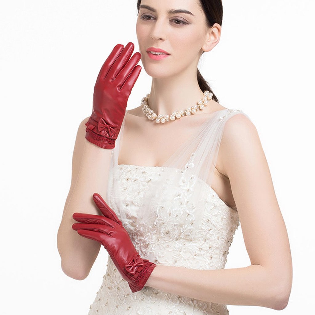 XOMO Women's Driving Gloves - Soft Lambskin Leather Winter Gloves for Ladies, Warm Touchscreen Compatible - Perfect for Driving, Outdoor Activities & Cold Weather Fashion