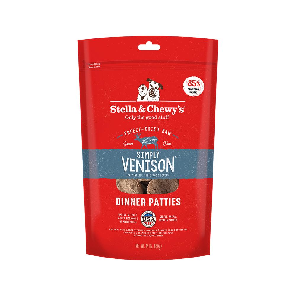 Freeze Dried Simply Venison Dinner Patties - Grain-Free Dog Food for Small & Large Breeds - High Protein Natural Treats for Training & Outdoor Adventures