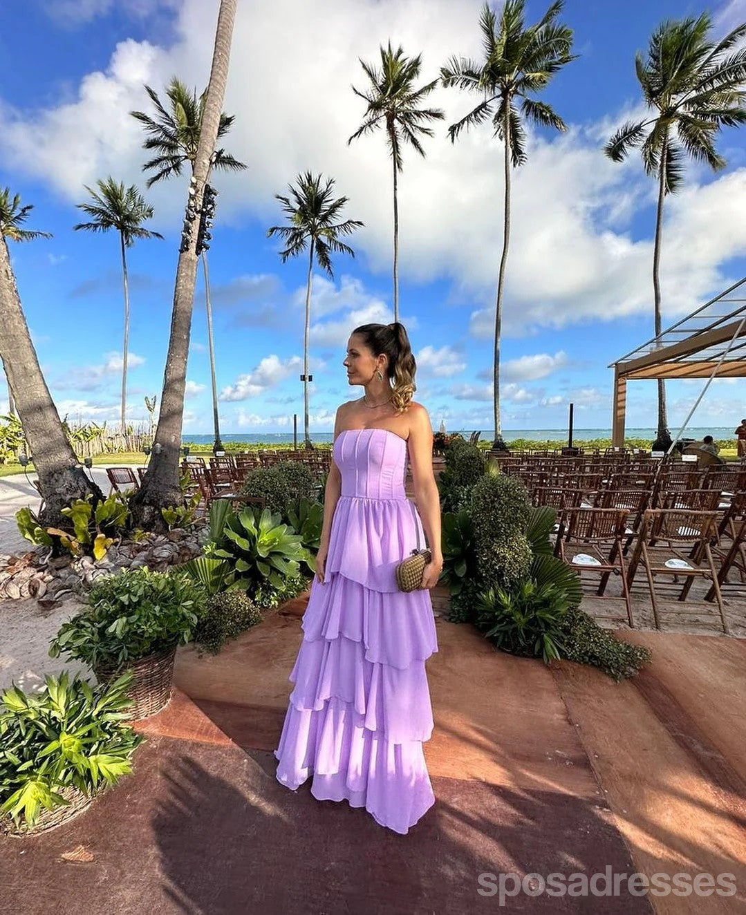 Elegant Purple A-Line Maxi Long Party Prom Dresses for Women - Formal Evening Gowns for Homecoming, Wedding, Ball & Special Occasions - Style 13690