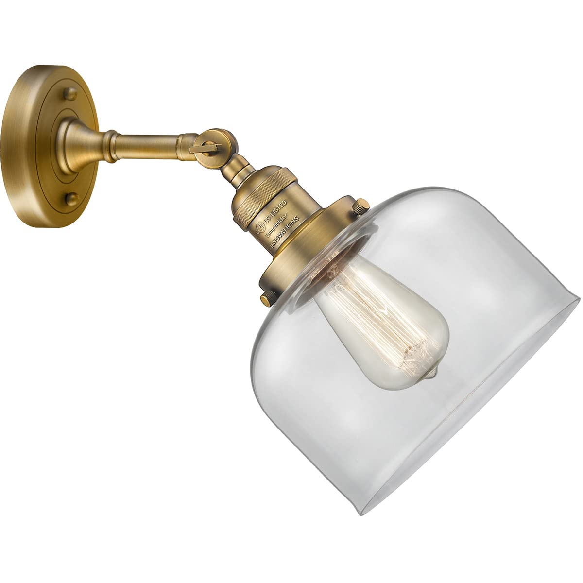 Innovations INNO203-BB-G72-LED Brass LED Wall Sconce Light Fixture - Modern Dimmable Lighting for Bedroom, Hallway & Living Room Decor