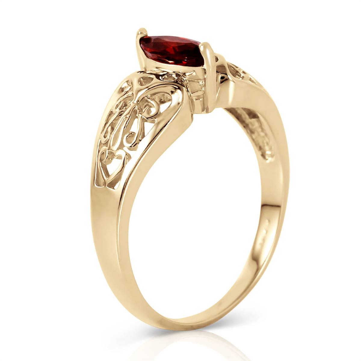 0.2 Carat 14K Solid Yellow Gold Lily Garnet Ring - Elegant Birthstone Jewelry for Women, Perfect Gift for Anniversary, Valentine's Day & Special Occasions