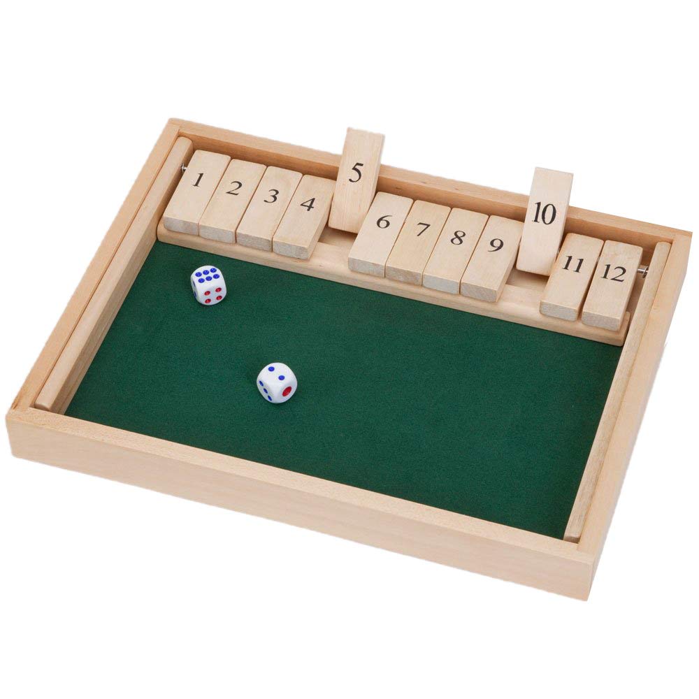A Family Adventure with Evarbuild 12 Dice Wooden Shut The Box Game