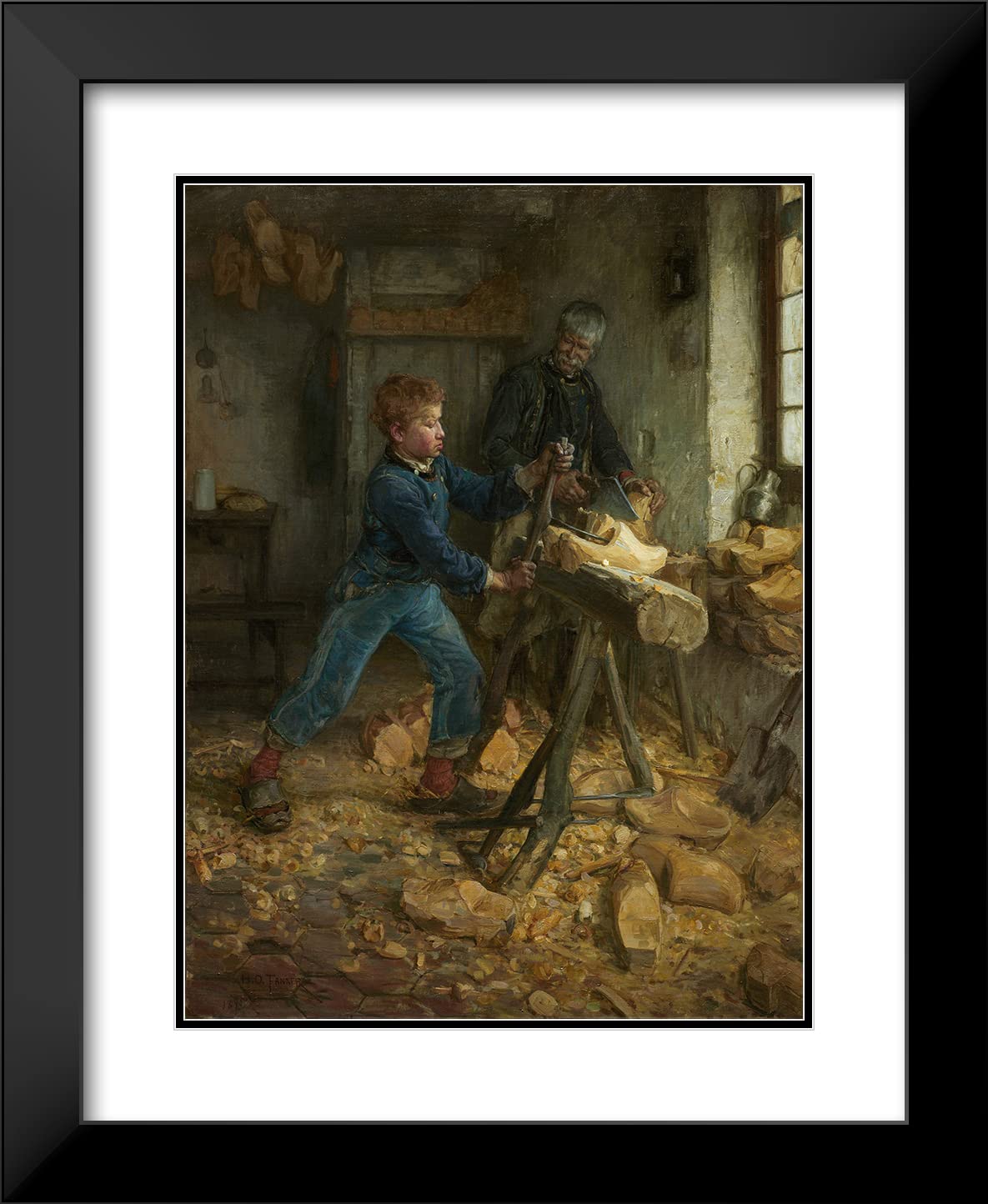 Henry Ossawa Tanner 'The Young Sabot Maker' 14x18 Black Modern Framed Museum Art Print with Double Mat - Perfect for Home Decor, Office Wall Art & Gift Giving