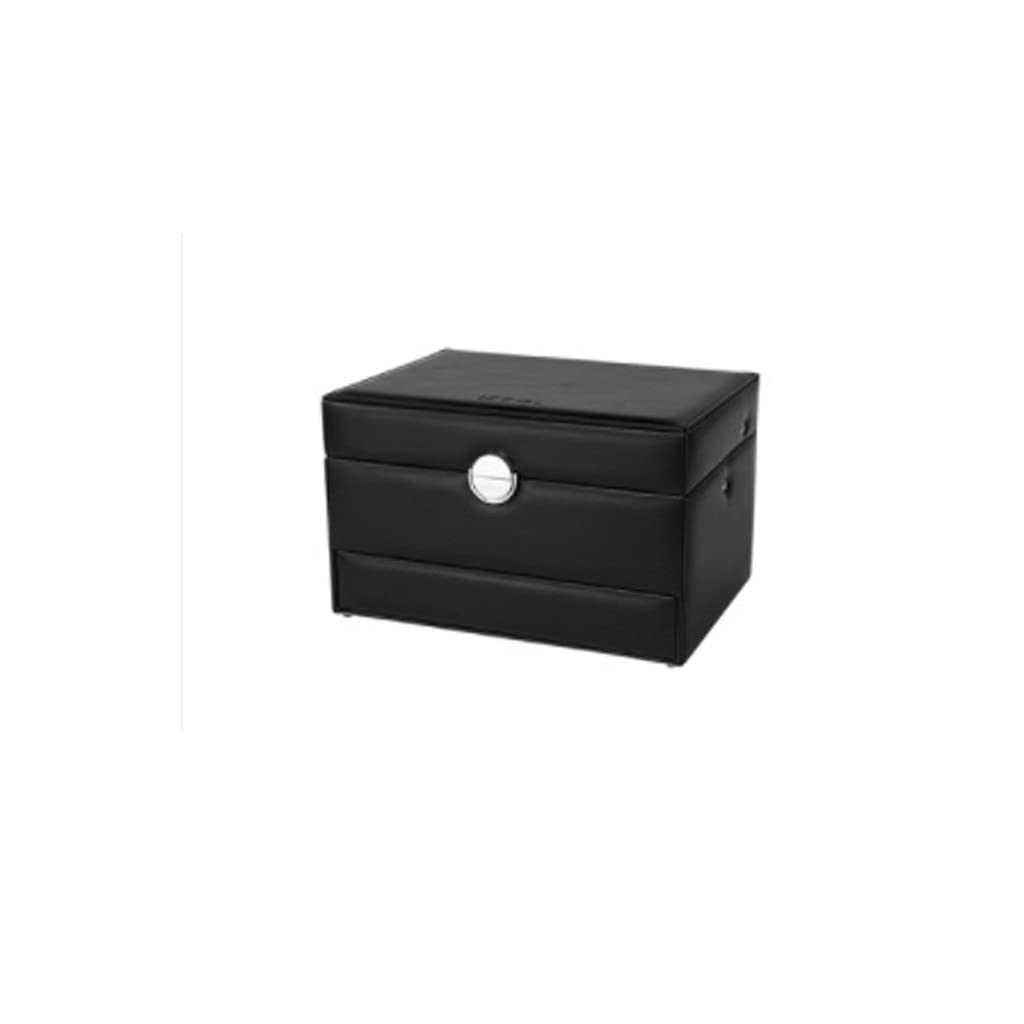 FETION ZCJUX European-Style 3-Tier Jewelry Organizer Box - Large Capacity Storage for Necklaces, Earrings, Rings & Bracelets (Black) - Perfect for Bedroom Vanity, Travel & Gift Giving