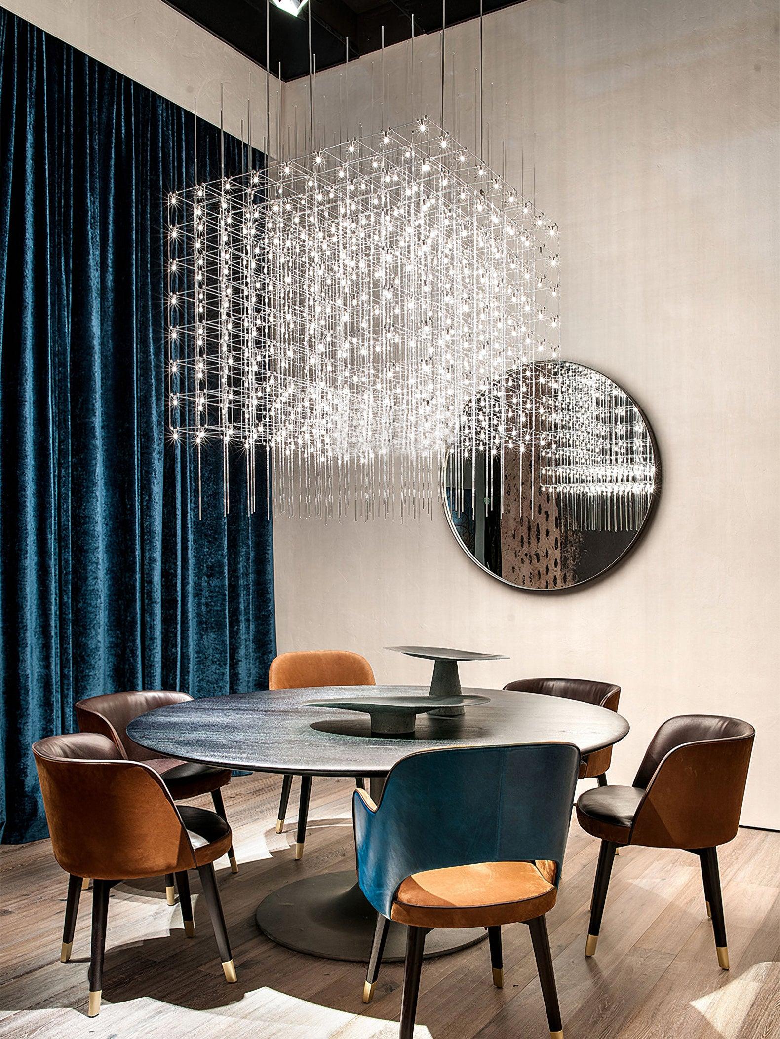 Cosmic Cube Pendant Light - Modern LED Hanging Fixture for Kitchen Island, Dining Room & Bedroom Decor