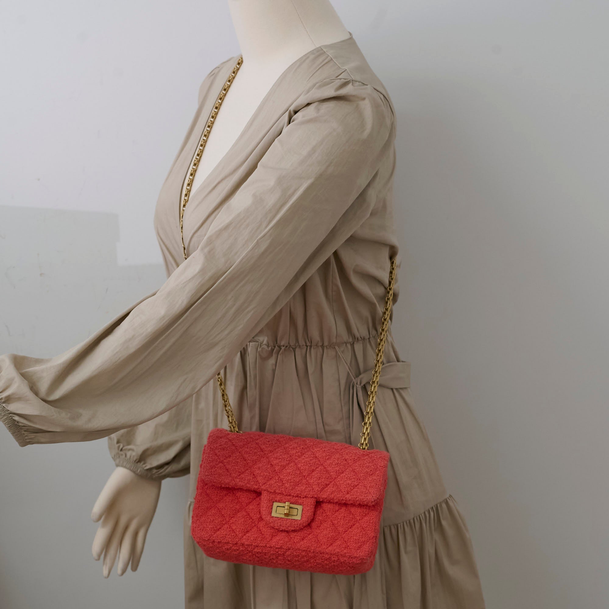 Chanel Mini Reissue 2.55 Tweed Orange 30 Series Crossbody Bag - Luxury Designer Handbag for Women, Perfect for Parties, Dating & Everyday Use