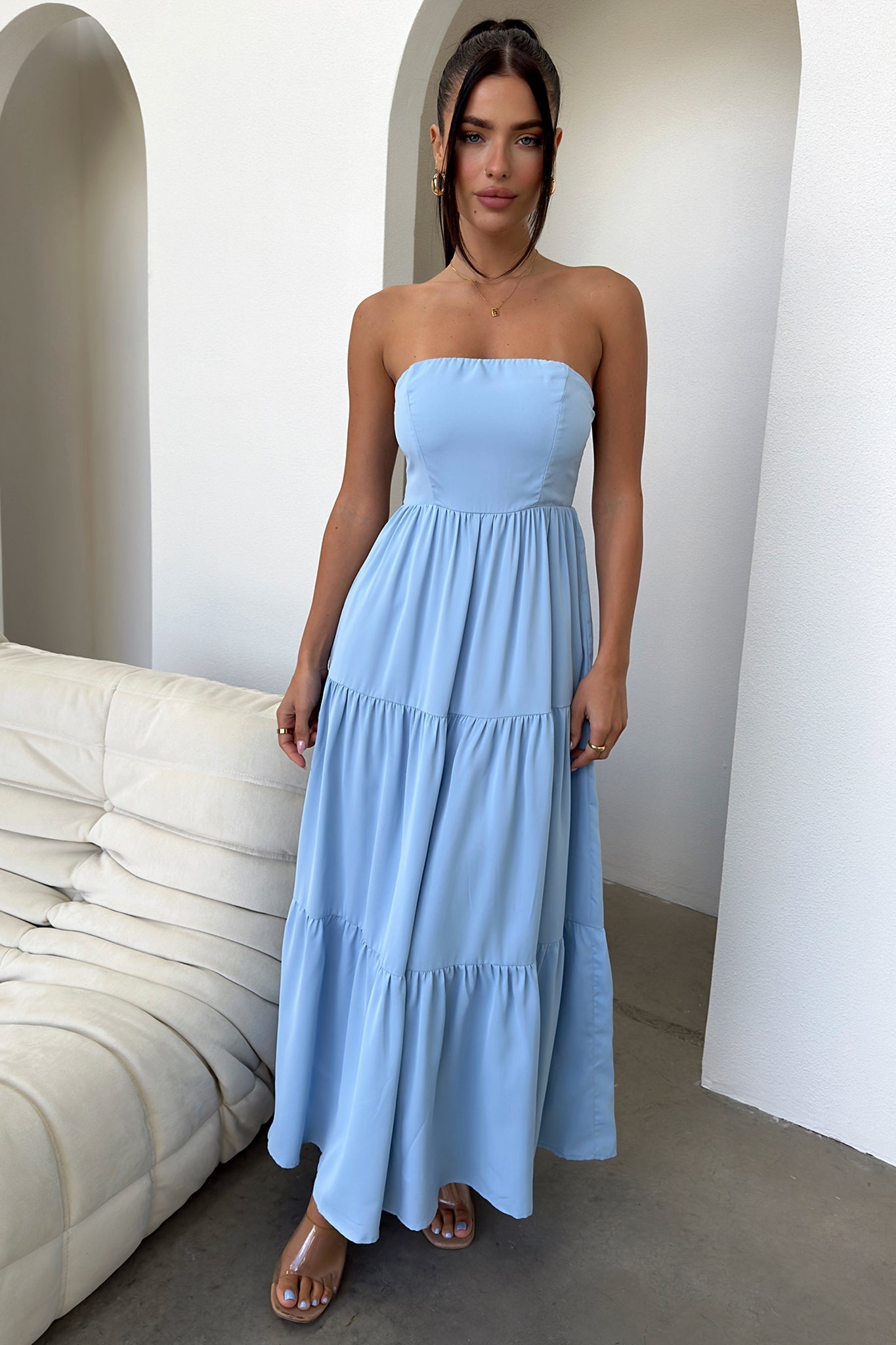 Hailey Maxi Dress in Blue | Flowy Long Summer Dress for Women | Perfect for Beach, Vacation & Casual Outings