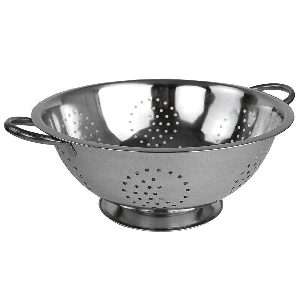 Europder 8 QT Stainless Steel Deep Colander - Premium Kitchen Strainer for Pasta, Vegetables & Fruits | Durable Mesh Sifter for Flour & Baking | Collapsible Design Saves Space | Perfect for Home & Restaurant Use