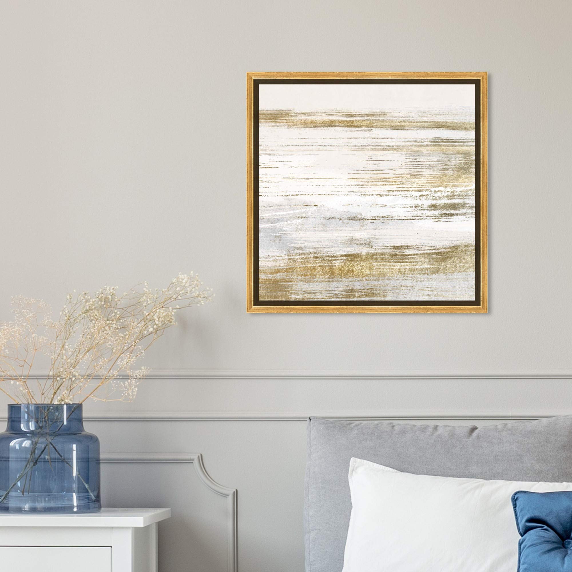 Blush Romance Abstract Wall Art Canvas Print - 16x16 Inch Gold Framed Home Decor by Oliver Gal Artist Co. | Perfect for Living Room, Bedroom & Office Decoration