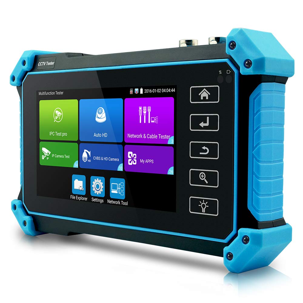 5 in 1 CCTV Camera Tester - Multifunctional IP & Coaxial HD Monitor for TVI/CVI/AHD/SDI Cameras with POE & HDMI Input - 5200PLUS Model - Perfect for Security System Installation & Maintenance
