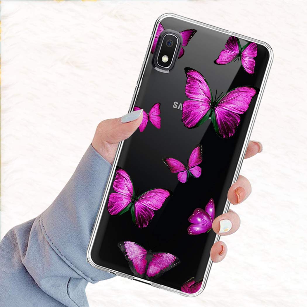 Samsung Galaxy A10E Case - Cute Butterfly Clear TPU Phone Cover for Women & Girls | Shockproof Slim Flexible Protective Case | Perfect for Everyday Use, Work & School