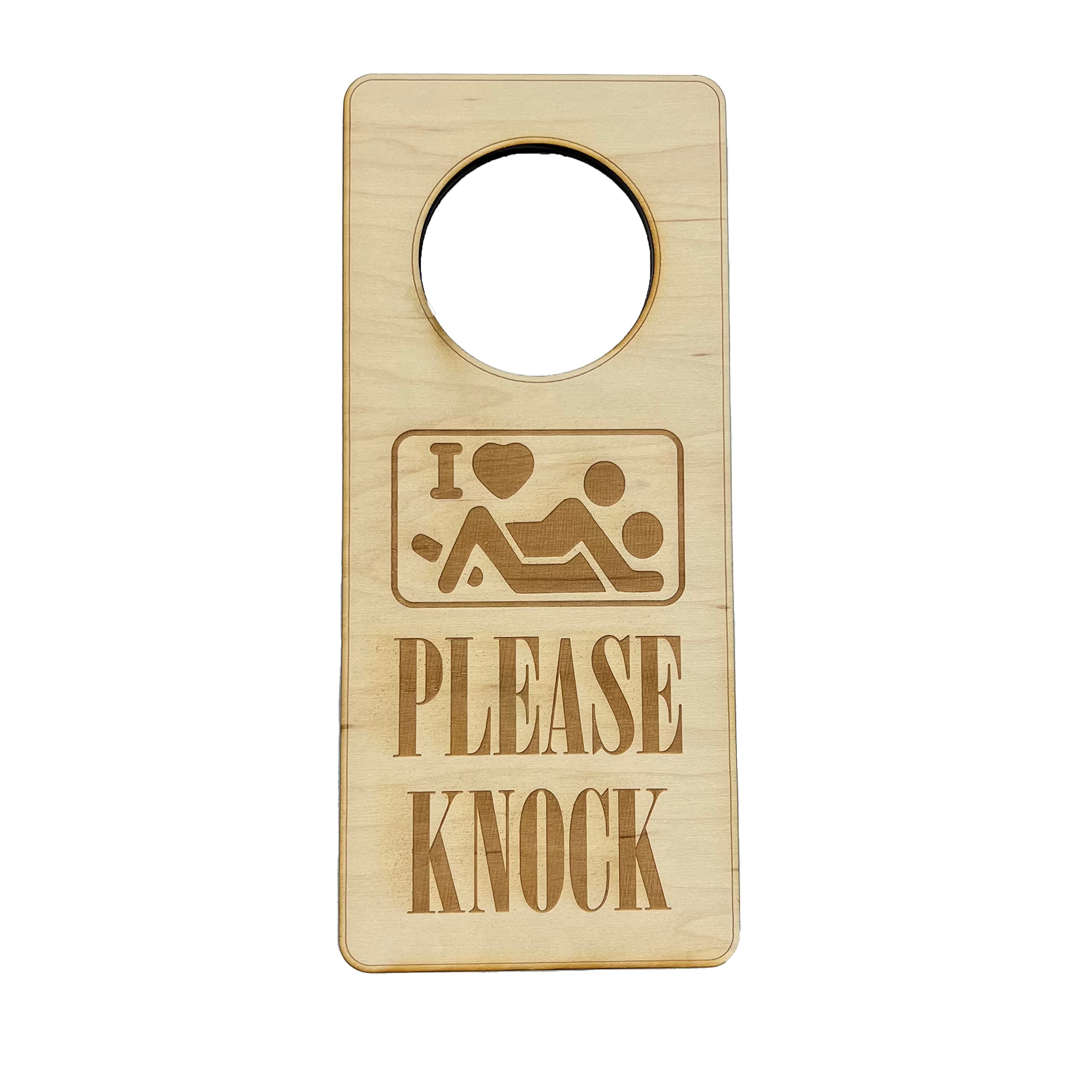 Funny 'I Love Sex' Door Hanger Sign - 9x4 Inch Raw Wood Decor - Perfect for Bedroom, Bathroom & Bachelor Party Gifts