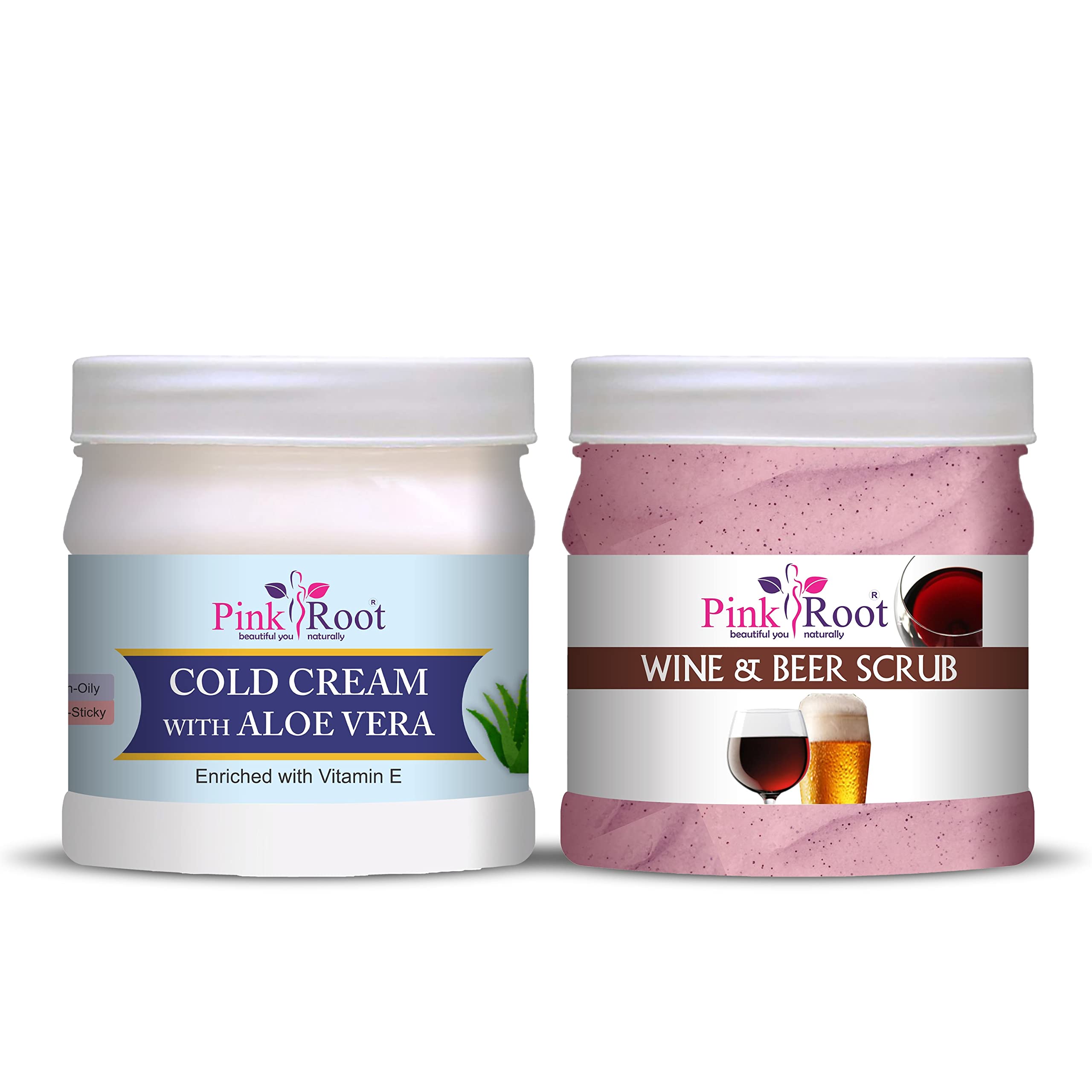**Aloe Vera Cold Cream 500ml with Wine & Beer Scrub – Hydrating & Exfoliating Skincare Set for Dry & Sensitive Skin – Perfect for Winter Care & Spa Nights**
