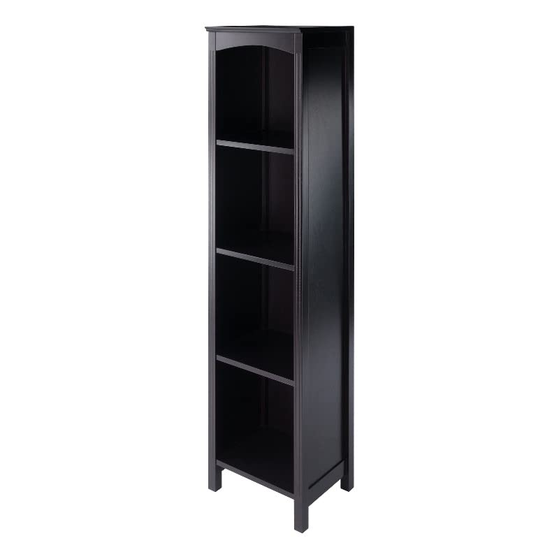 Winsome Wood Terrace Shelving Unit - Espresso Finish, No Basket Included - Perfect for Living Room, Bedroom, or Office Storage