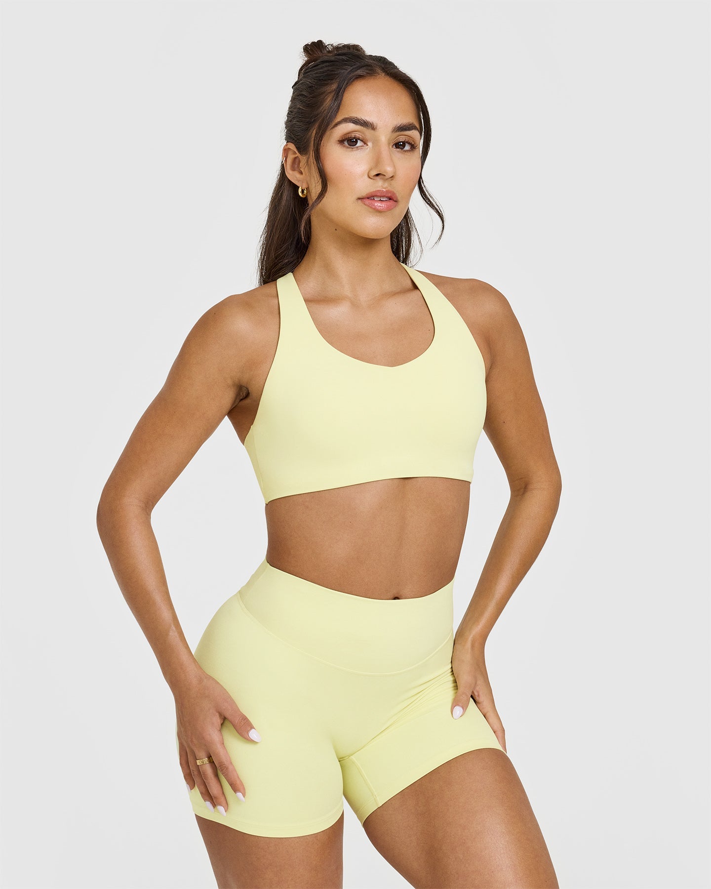 SoftMotion™ High Support Sports Bra for Women - Breathable Seamless Workout Top in Pastel Yellow | Yoga, Running, Gym & Activewear