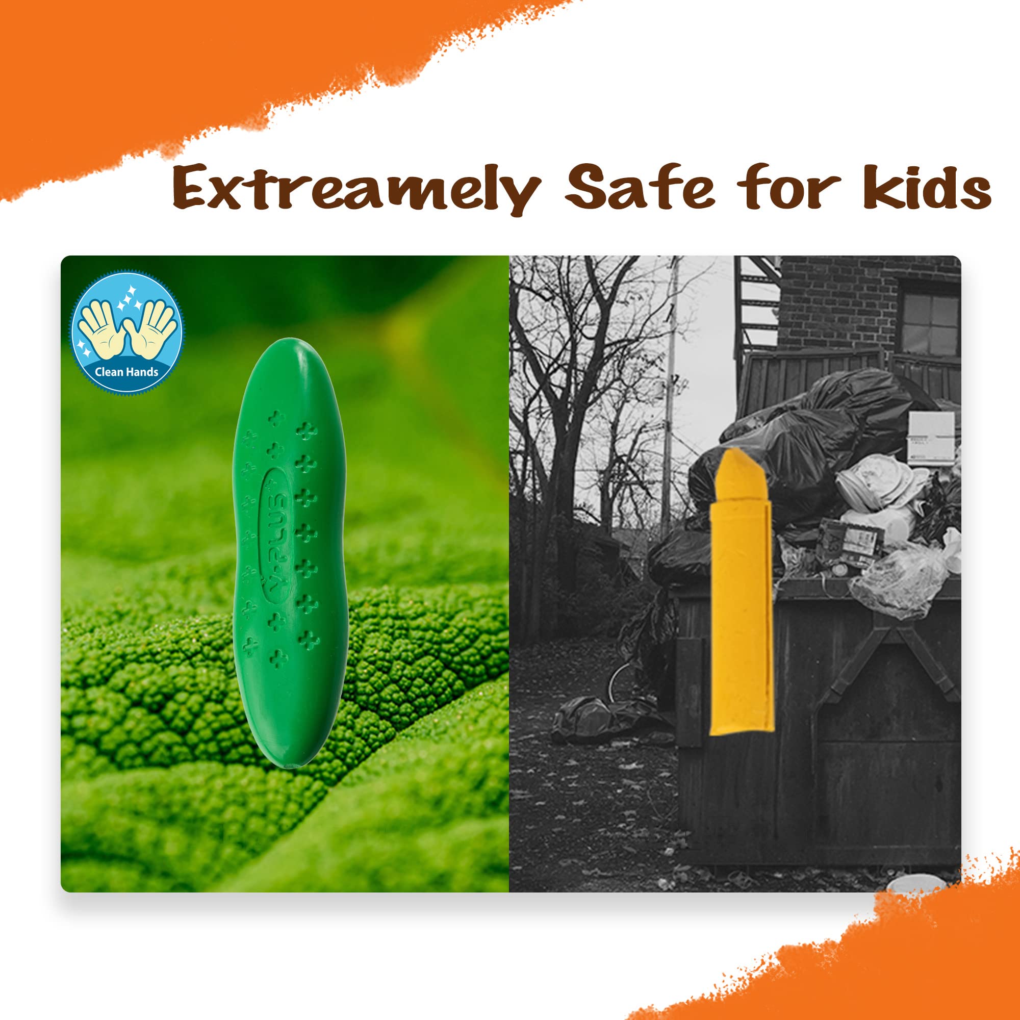 YPLUS Non-Toxic Peanut Crayons Set - 24 Vibrant Colors with Art Case & Wall Sticker Paper Rolls | Safe Toddler Coloring Supplies | Perfect for Kids Art Activities, Classroom Projects & Birthday Stocking Stuffers