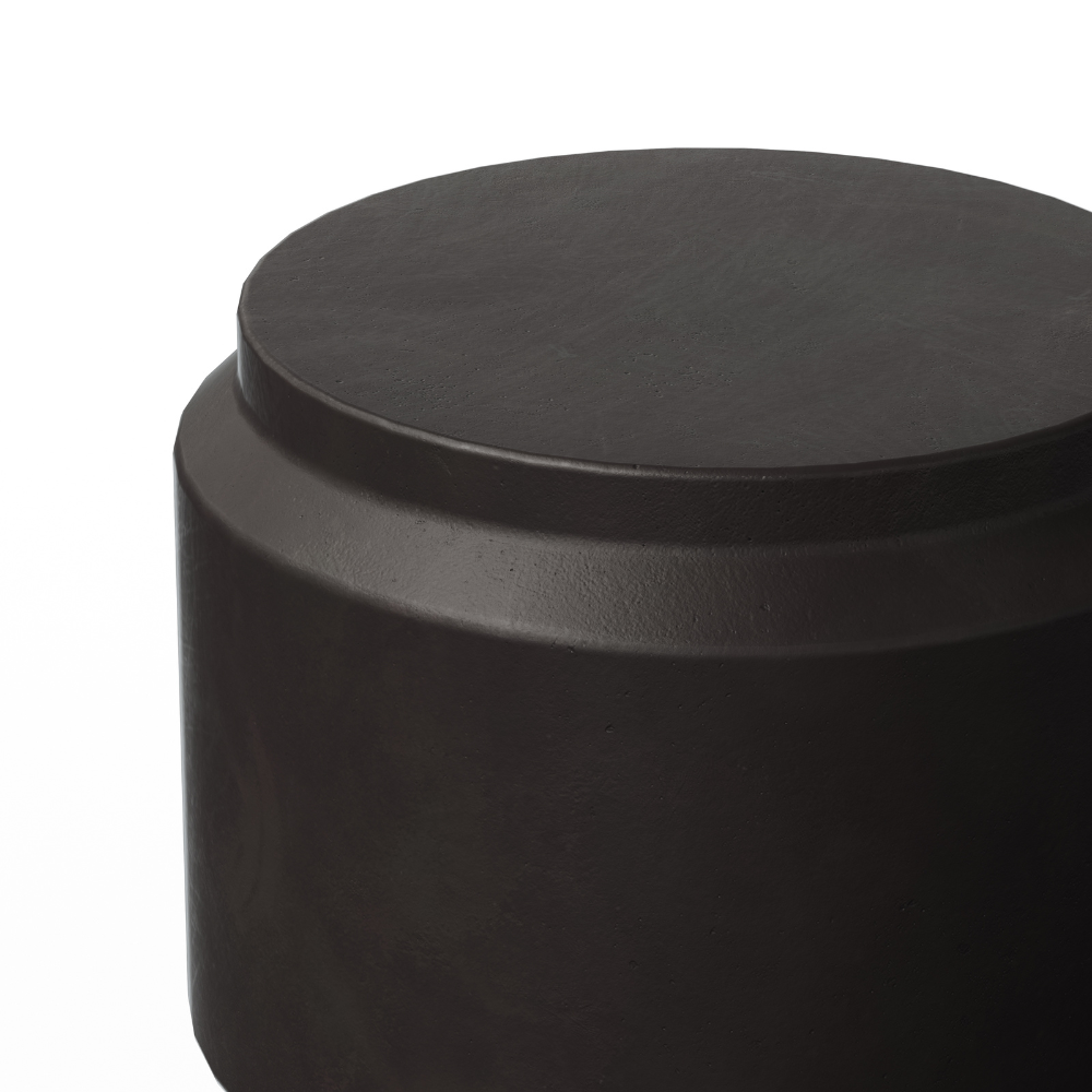 Barrel Outdoor Concrete Round Stool End Table - Durable Patio Furniture for Garden, Poolside & Backyard Decor
