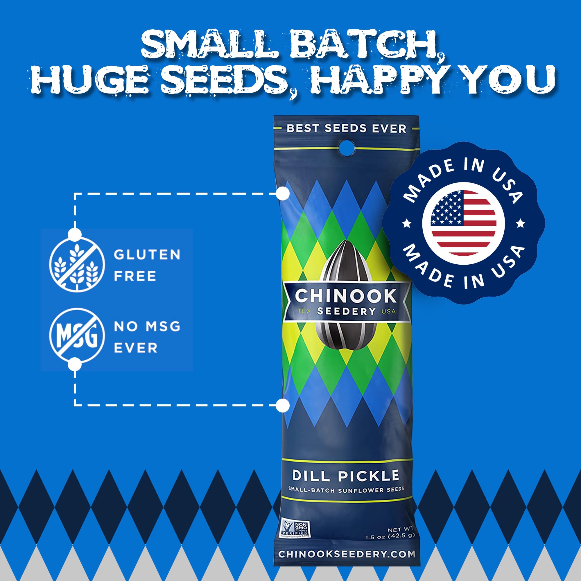 Roasted Jumbo Sunflower Seeds - Low Sodium, Keto, Gluten Free, Non-GMO Snacks - 1.5 oz (Pack of 36) - Perfect for Adventure, Baseball Games, School Lunches & Healthy On-the-Go Snacking - Dill Pickle Flavor