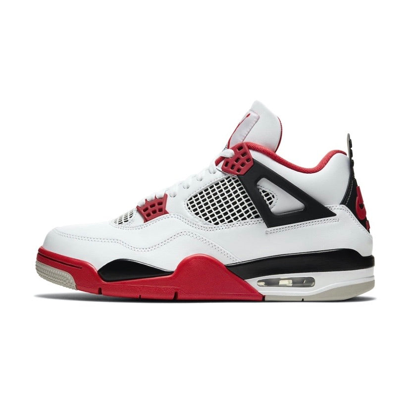 Air Jordan 4 Retro Fire Red (2020) - White/Fire Red/Tech Grey Basketball Shoes for Men - Perfect for Streetwear & Sneaker Collectors