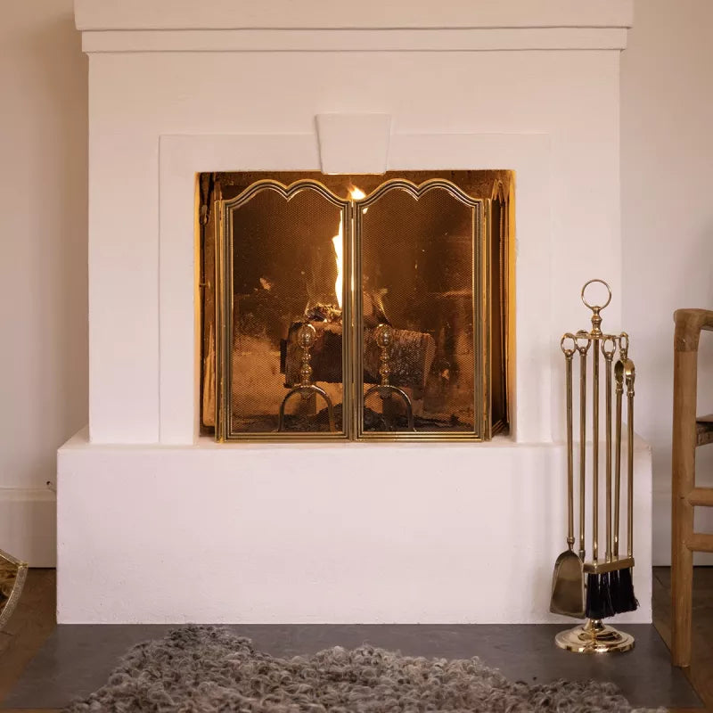 Eldgaffelset Brass Ring - Elegant Fireplace Poker Set with Decorative Brass Ring for Fireplace Accessories | Perfect for Fireplace Maintenance and Home Decor
