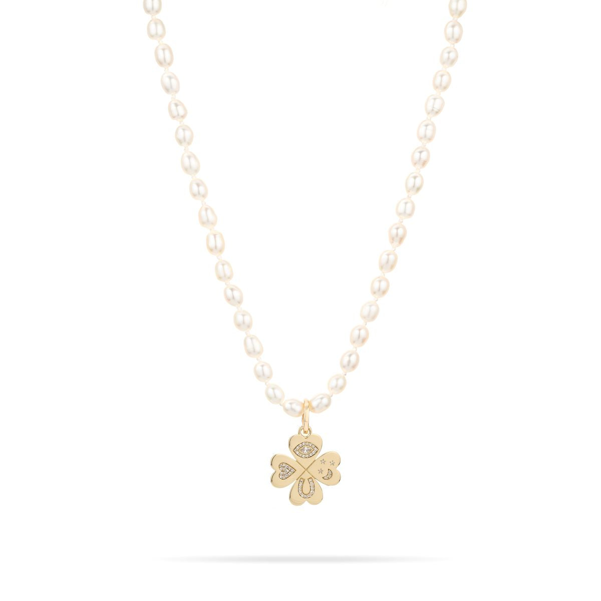 Lucky 4-Leaf Clover Diamond Charm Pendant for Necklace - Perfect for St. Patrick's Day Gifts & Irish-Themed Jewelry