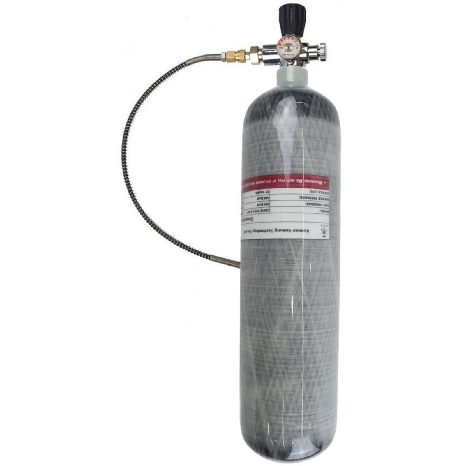 TUXING 4500psi 3L Carbon Fiber PCP Air Tank with Valve Regulator Gauge - Portable Compressed Air System for PCP Air Rifles, Paintball Guns & Outdoor Hunting | Includes Durable Carrier Bag