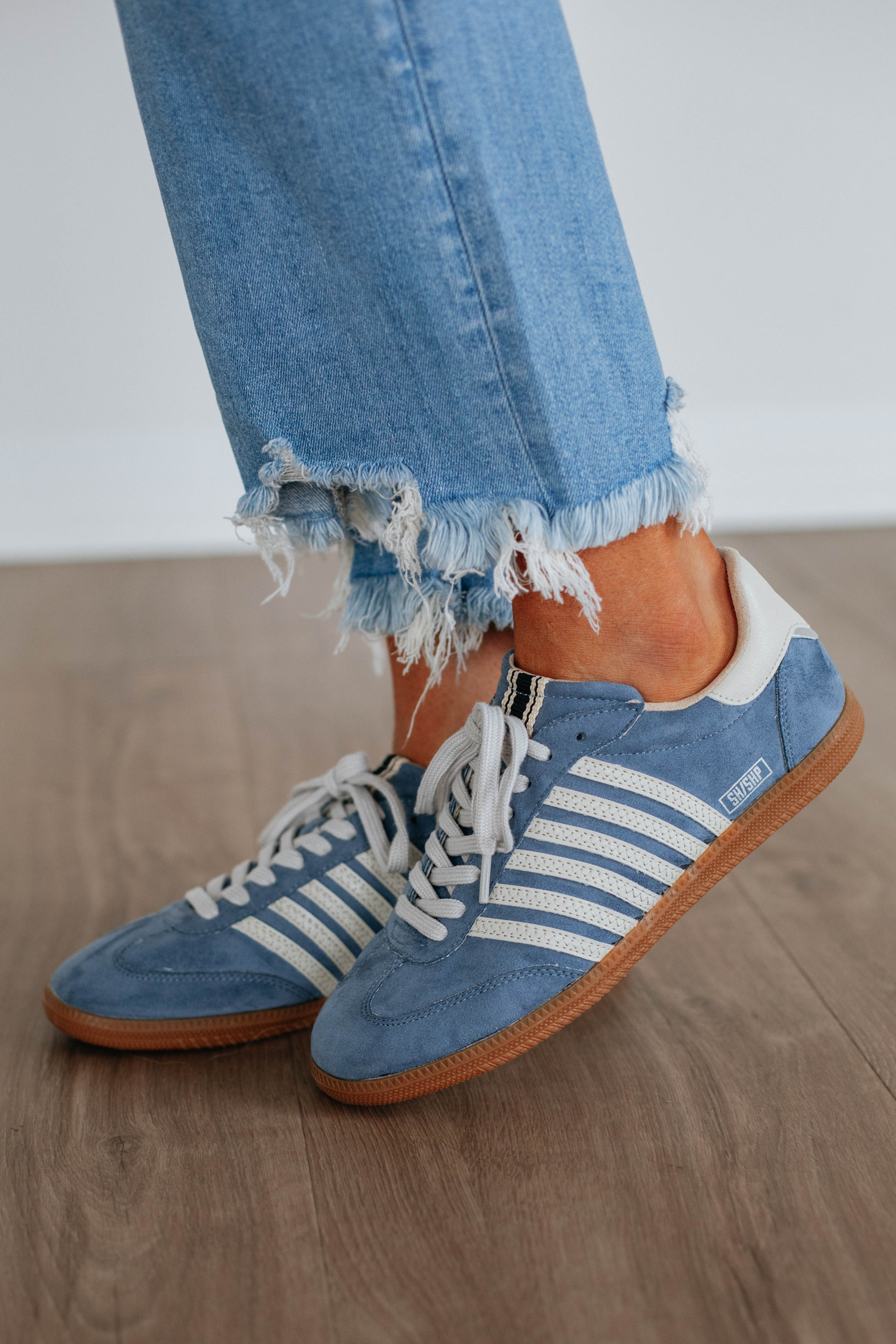 Trendy Dusty Blue Sneakers for Women - Fashionable & Comfortable Walking Shoes for Casual Outfits & Daily Wear