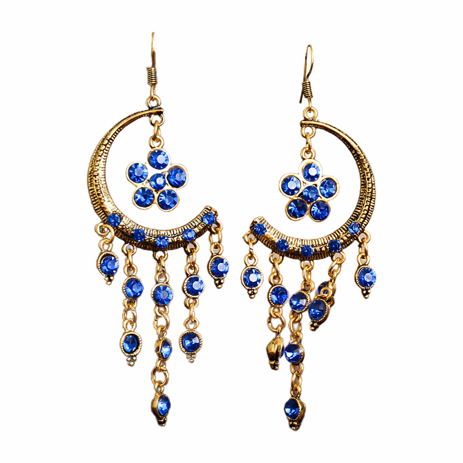 Mosichi Women's Fashion Jewelry - 1 Pair Half Moon Hook Earrings with Tassels, Elegant Dangle Earrings for Banquet, Party & Special Occasions