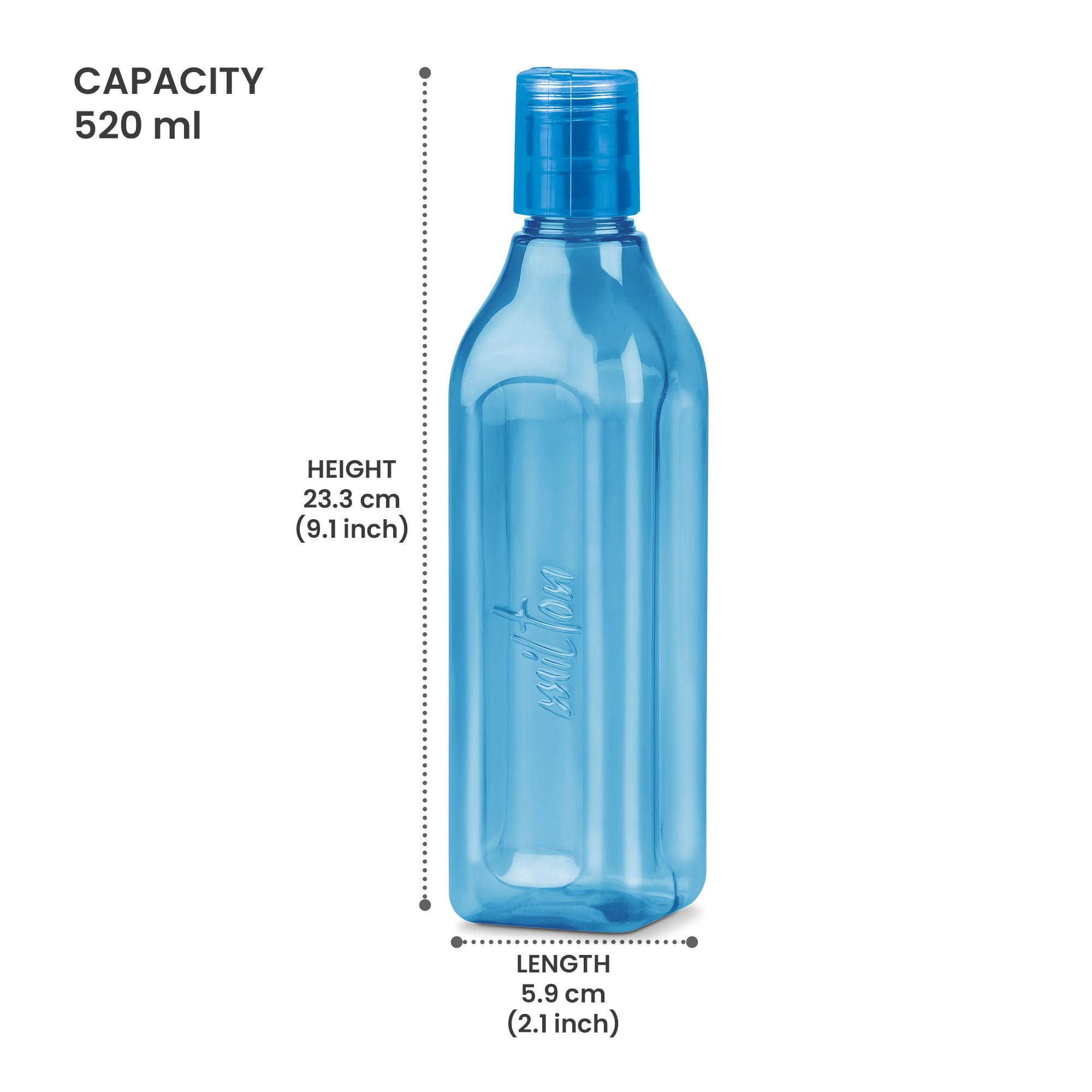 MILTON Prive 500 BPA-Free Pet Water Bottle 525ml - Leak Proof, Food Grade Reusable Water Bottle for Dogs & Cats | Perfect for Travel, Hiking, Gym & Home Use