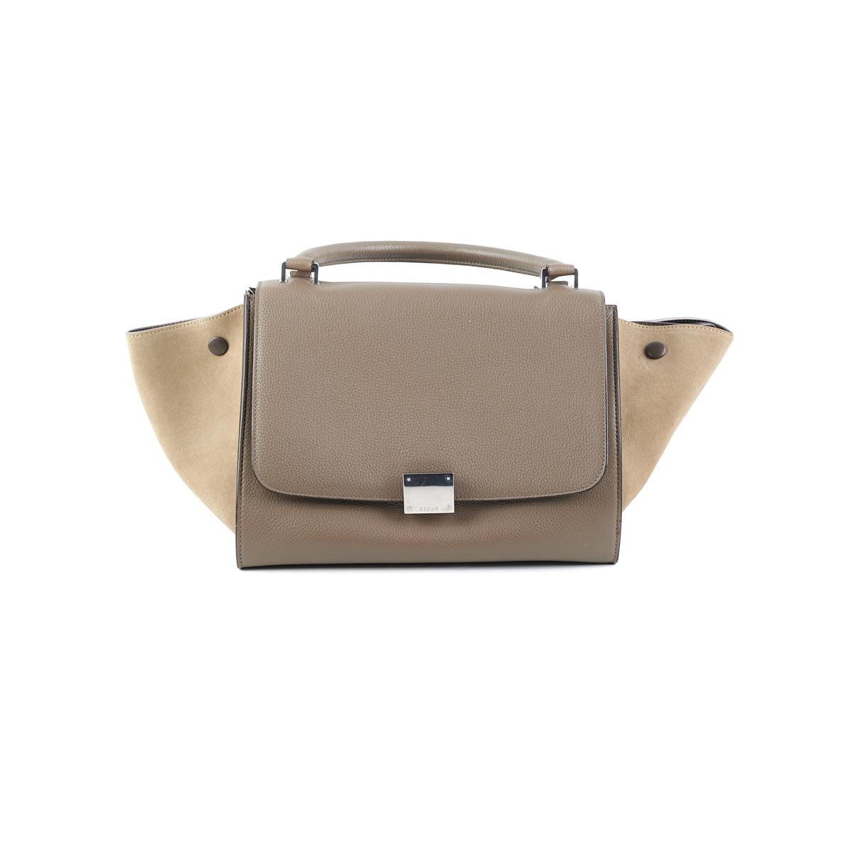 Celine Small Trapeze Handbag in Taupe Leather - Luxury Crossbody Bag for Women, Perfect for Work, Travel & Evening Events