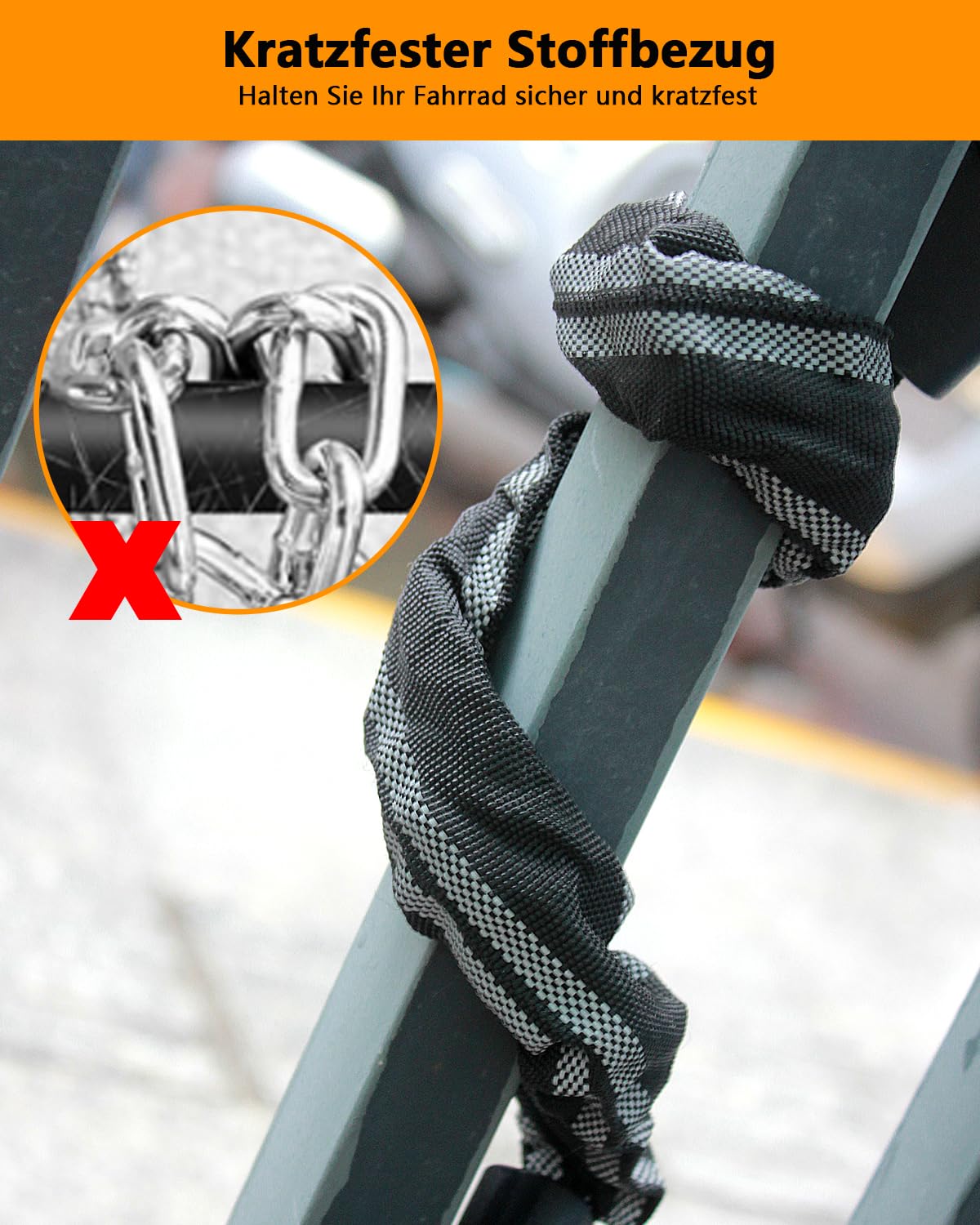High Security 90cm E Scooter & Bicycle Combination Chain Lock with Rubber Sleeve - Handcuff Style Password Lock for Electric Scooters, Bikes, Skateboards - Perfect for Urban Commuting, Campus Security & Outdoor Activities
