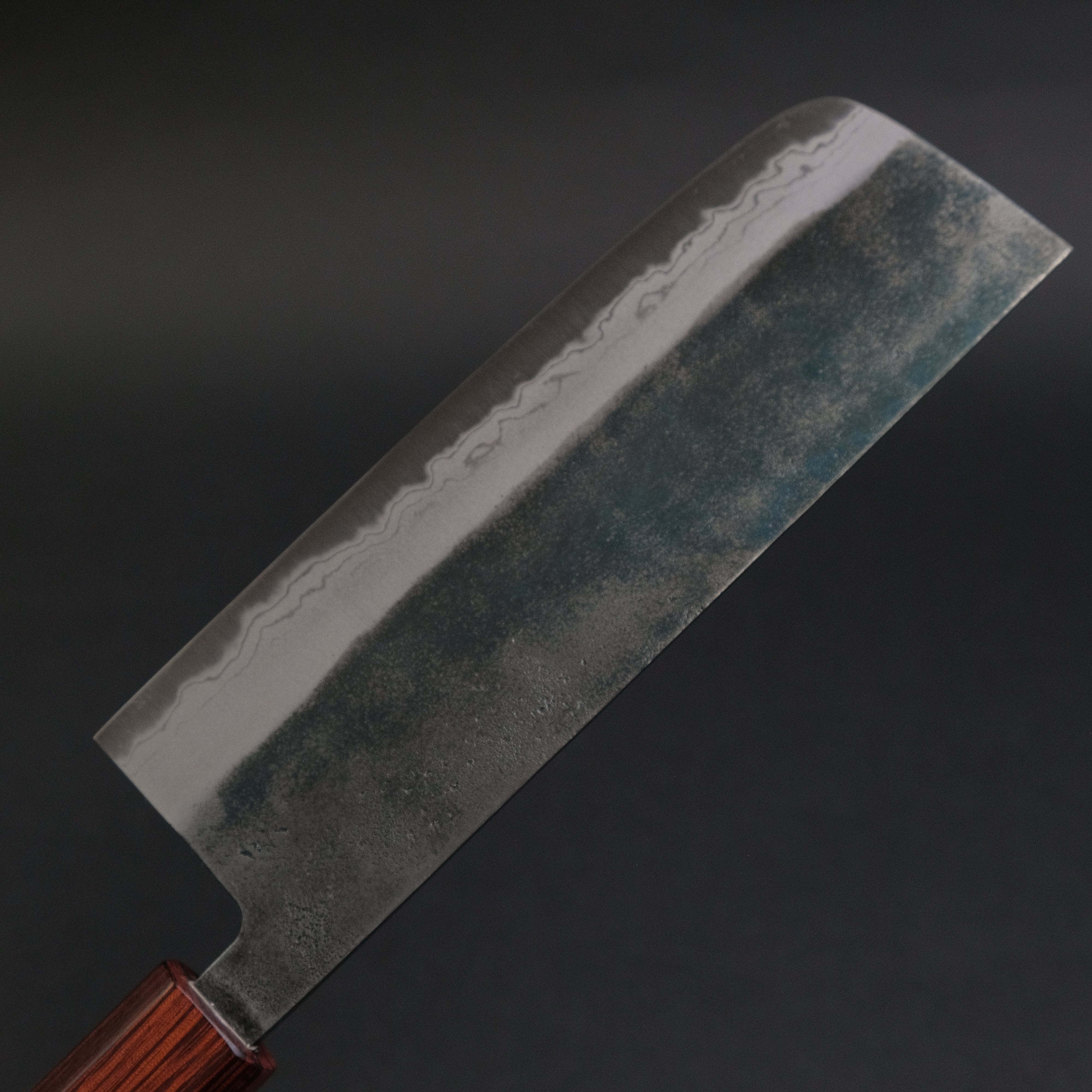 Hitohira Echizen NB White #2 Kurouchi Damascus Nakiri Knife 165mm - Japanese Chef Knife with Walnut Handle & Rengas Ferrule - Perfect for Slicing Vegetables, Herbs & Sushi Preparation