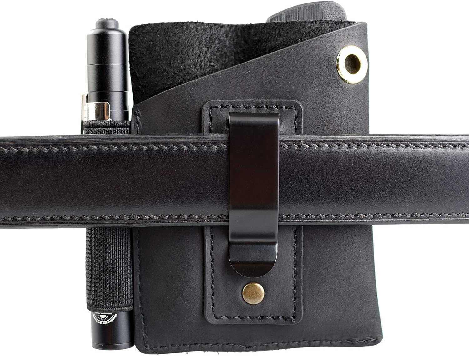 VIPERADE PJ12 Leather EDC Pocket Organizer - Belt Holster for Multitool, Flashlight & Knife with Pen Loop & Clip | Perfect for Outdoor, Camping & Everyday Carry (EDC) Gear Organization