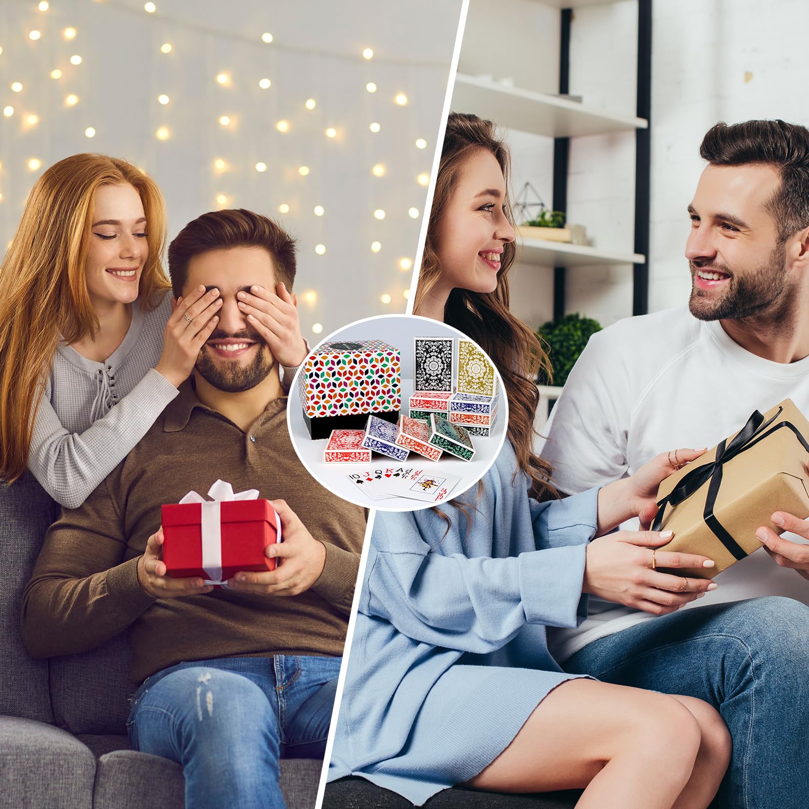 12 Pack Playing Cards Bulk - Jumbo Index Large Print Poker Cards for Adults & Seniors, Colorful Deck of Cards with Gift Box - Perfect for Parties, Family Game Nights, Poker Nights & Card Game Activities