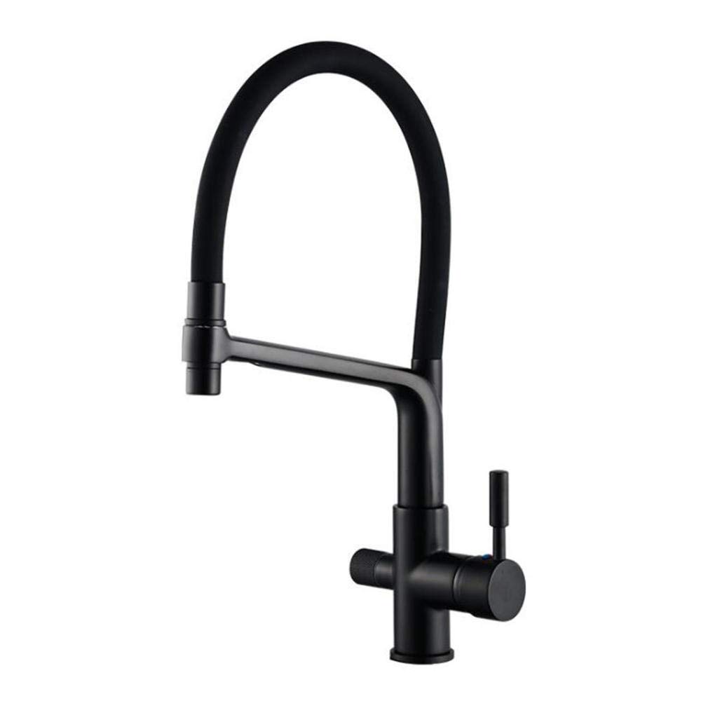 3 in 1 Rotatable Kitchen Faucet with Filter - Hot & Cold Water Brass Sink Mixer Tap for Direct Drinking | Perfect for Modern Kitchens, RV Camping & Outdoor Use