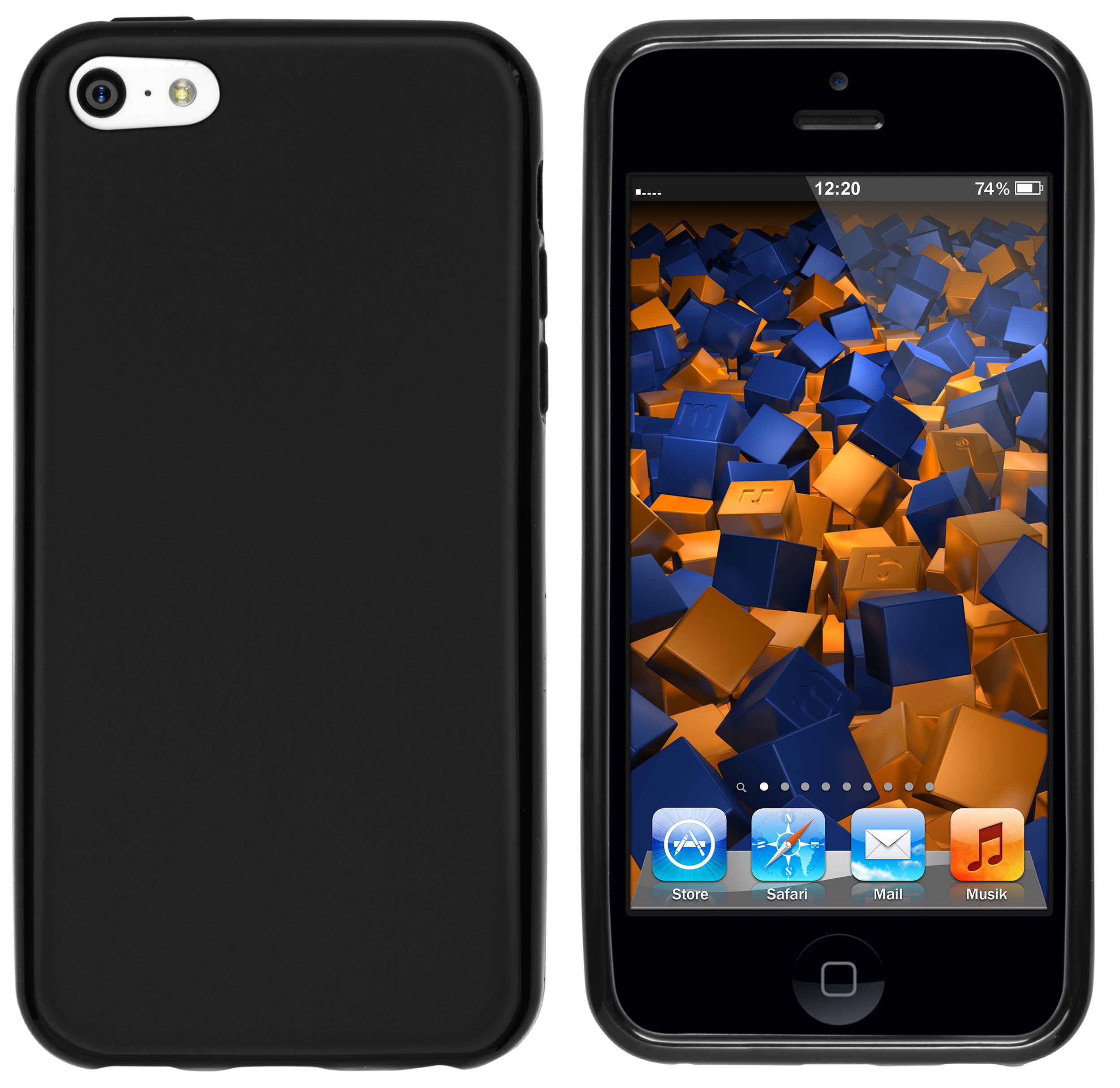 Mumbi Shockproof Matte Black Protective Case for iPhone 5 - Slim Fit, Anti-Scratch Cover with Raised Edges | Perfect for Everyday Use, Travel & Outdoor Activities