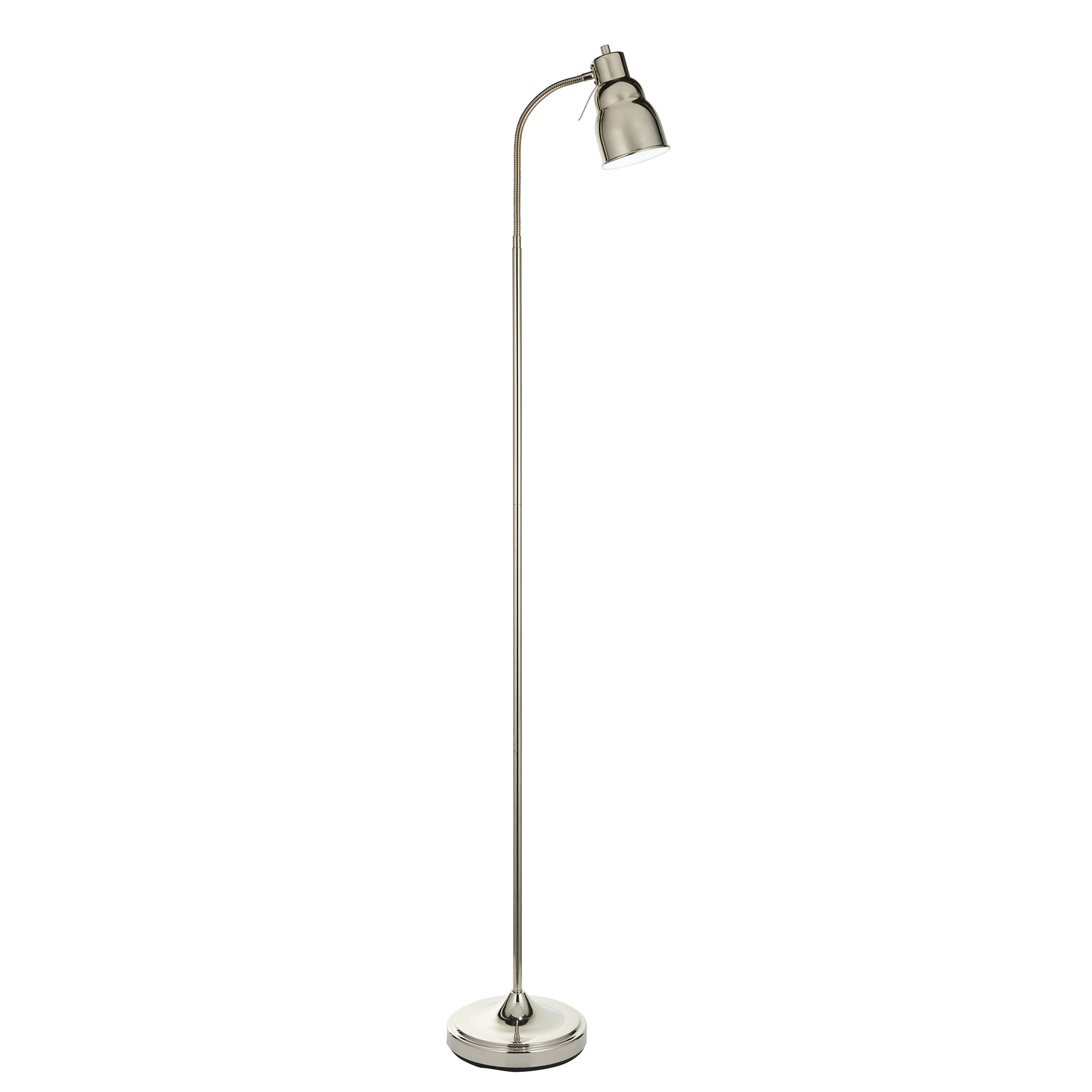 Classic Flexi Nickel Adjustable Floor Lamp for Reading - Perfect for Living Room, Bedroom, and Office Lighting