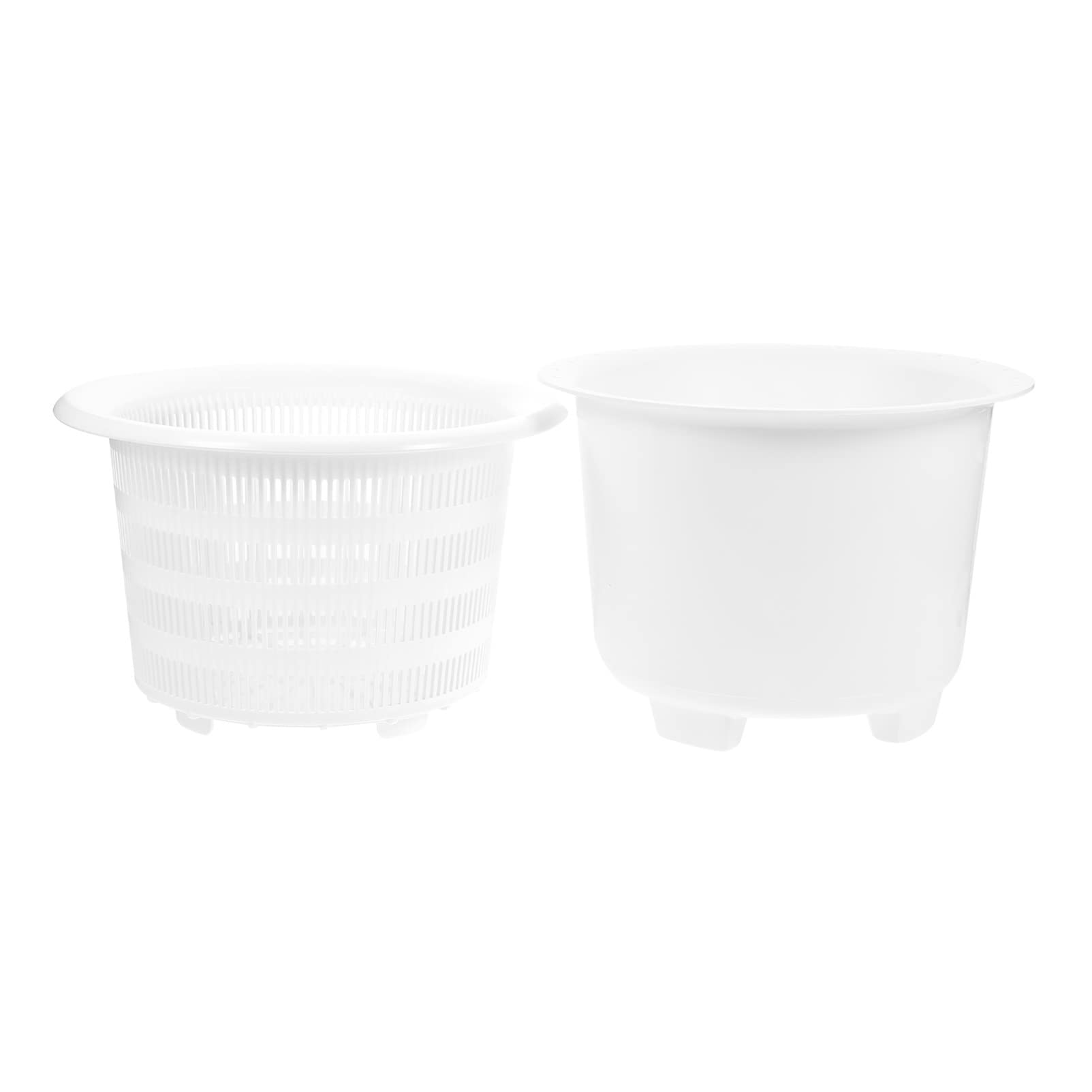 Happyyami 2-Pack Indoor Plant Pots for Orchids - Plastic Flower Pot Set with Drainage Holes, Decorative & Sturdy Garden Planters for Home, Office, and Balcony Decor