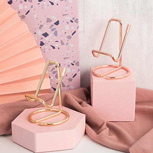 IKAAR Rose Gold Phone Stand for Desk - Adjustable Cell Phone Holder Compatible with iPhone, Samsung, Tablets (4-12.9