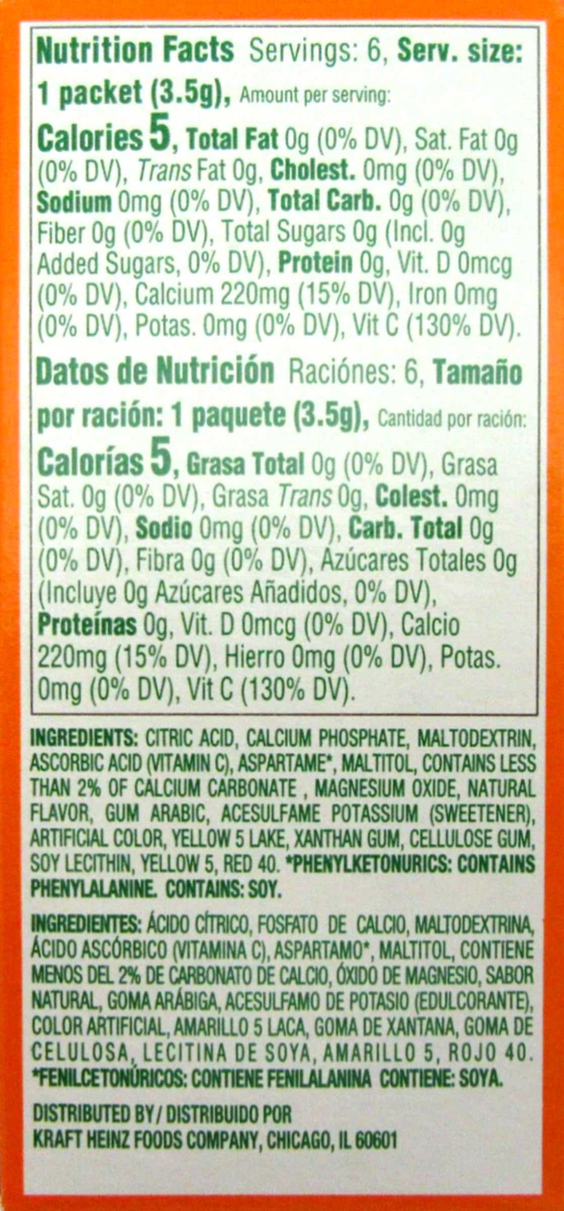 Tang On The Go Singles Drink Powder Mix - Orange Flavor, 6 Count Packets - Perfect for Travel, Camping & Quick Refreshment On The Move